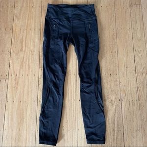Lululemon Black Leggings Two Front Zipper Pockets